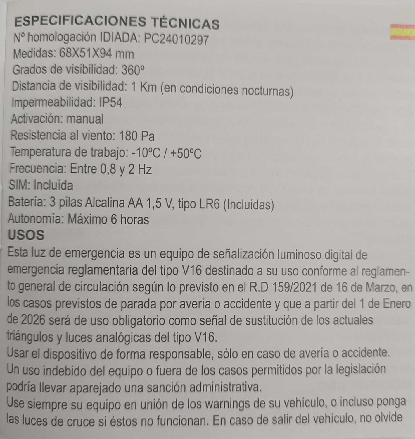 Luz de Emergencia V16 con Geolocalización Homologada y Conectada con la DGT 3.0 SIM Incorporada.